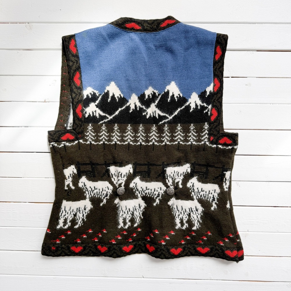 Cullinane 80s vtg Alpine goatherd sweater vest size S - Picture 4 of 5